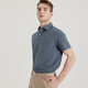Staffel 5 Smart fünf schwere doppelt Perlen Kurzarm Polo-Hemd Herren Ice Seide rein weiße leichte Luxus-Hemd-Hemdkragen täglicher Pendler T Grey D753 XL (Gewicht empfohlen 76-85 kg)