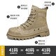 Jeep Martin bottise le printemps et l'automne masculin Nouvelle toile respirante britannique bottes de travail occasionnelles High-top War Boots War Boots Khaki (Code sportif) 42