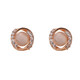 Miao Xiu Pure Silver Needle Earrings Women's Imitation Cat's Eye Earrings Women's Earrings Temperament Circle Exquisite Earrings Circle Cat's Eye Earrings - Rose Gold