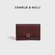 CHARLIE / KELLI brand CK light luxury bag women 2025 new women's short zipper coin wallet simple and compact card bag green