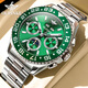 Oupinke Swiss Certified Brand Green Water Ghost Watch Mechanical Watch Vollautomatisch wasserdichte leuchtende Männer Watch Trendy Männer Uhren-Kollektion Serie-F3271-Silver Green 41mm