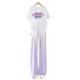 Pitt Pitt Girls Summer Set Dopamine 2025 New Children's Big's Children's Children's Style Summer Two-Piece Set Fashion Summent Casual 15117 Gradient Purple + 9922 White 130 cm
