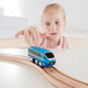 Hape Electric Locomotive Toys Kinderstrecke Zug 1-3-6 Jahre alte Jungen und Mädchen Urlaubsgeschenk Bluetooth Fernbedienung Elektrischer Zug E3726