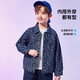 
ASK JUNIOR Boys Jacket Autumn Children's Alphabet Full Print Casual Denim Jacket Jacket Blue 170