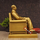 Shaozhihong 131st Anniversary Chairman Mao Bronze Statue Genuine Pure Brass Souvenir Great Man Seated Full Body Sculpture Living Room Ornament 2024 Official New Model Mao Zedong Seated Statue 23.9 cm