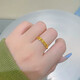 Chinese Valentine's Day gift, Fat Donglai's same style imitation gold-wrapped silver ring for women, new 24K golden four-leaf clover style 999 four-leaf clover ring
