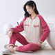 
Comfortable shirt for women, winter pure cotton long sleeves, autumn and winter warmth thin cotton air cotton mezzanine, women's warm home clothing MC15272 M (recommended 80-100 Jin [Jin equals 0.5 kg])