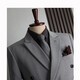 Walker Shop-Anzug Herrenfarben koreanischer Stil Slim Double Breasted Business Formal Wear Casual Bankett Bräutigam Hochzeitskleid Schwarz (Top + Weste + Hosen) XL /52