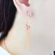 Fat Donglai's same color gold women's 18k rose gold four-leaf clover tassel 925 temperament jewelry as a gift to friends Golden four-leaf clover tassel earrings