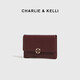 CHARLIE / KELLI brand CK light luxury bag women 2025 new women's short zipper coin wallet simple and compact card bag green