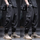 Xuan Laiya zipper workwear casual pants for men spring and summer thin stretch loose large size men Harun casual charge long pants for men black 2XL