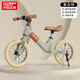 Feige Kinderbalchen Bike Schiebebotbike 2-3-6 Jahre alt ohne Fußpedal Zweiradfahrrad Fahrrad aufblasbares Rad 16-Zoll [Milch weiß] Magnesiumlegierung aufblasbares Rad