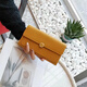 Casa-kupsck bolso de embrague nuevo para mujeres de cuero amarillo de cuero larga de cuero largo billetera de cuero suave colon