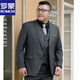 ROMON Fat Suit Men's Casual Jacket Plus Size Fat Suit Professional Work Business Formal Wedding 2104 Dark Gray Top + Pants + Vest + Shirt 5XL 220-230Jin Jin is equal to 0.5 kg