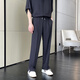 Fearless Forward (GQWWQX) Sommer Ice Seidenanzug Herrenmodische Freizeithemd Straight Hosen Zweiteiler und vielseitiger K683 Black XL