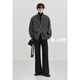 Earl Dowl stand-collar cardigan wool sweater jacket men's double zipper sweater men's 2024 autumn and winter new style Y441558 Shadow Gray XL (180)