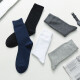 Sangqin high-waisted socks for boys in summer thin high-tube cotton non-slip summer simple formal wear men's ultra-thin casual solid color sweat-absorbent and breathable men's long-tube business socks sports high-cut pure white 2 pairs