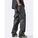 
POUM men's spring and summer long pants men's trendy brand 2025 new work pants men's vibe style straight casual pants men SM-DS19 dark gray XL [120-140Jin[Jin equals 0.5 kg]] The size is small and it is recommended to take a larger size