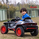 Yijing Audi children's electric racing car four-wheeled can seat men and women baby remote control swing stroller children's charging toy car flagship version gray self-driving remote control + Bluetooth music early education + portable charging