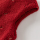 DAVE&BELLA Children's Plush Knitted Tank Top Winter New Year's Fashionable Baby Girl Ant Velvet Dress Girls' Skirt Red Ready in Stock 90 cm (recommended height 80-90cm)