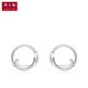 Chow Tai Fook PT G&W Series True Me-Simple PT950 Platinum Earrings Birthday Gift PT160370