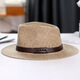 Mozilan Summer Top Hat's Linen Sun Hat Panama Panama Flat Jazz Hat British Jazz Protección de soldado Sol Cinturón de caballero Negro 58 cm