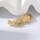 Qimiao Peng's new brooch, Korean style luxury pearl shell feather brooch, temperament corsage, birthday and New Year gift for girls, wings, gold style