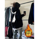 Digada Black Hooded American HipHop Sweatshirt für Männer und Frauen Herbst und Winter Oversize Lazy Trendy Marke Vielseitiger Mantel für Männer HDFS-687 Black [hinzugefügt Fleece] xl