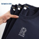 Camiseta de manga corta de seda de seda de Romon Ice para hombres Camiseta de base transpirable elástica de verano y de moda para hombres 698 Navy 2xl