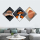 Pinturas de decoración de sala de estar OUFA Combinación de lujo Combinación de sofá Pinturas colgantes de pared moderna de estilo nórdico simple triple triple murales comedor pinturas de porcelana de cristal