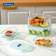 Glasslock de vidrio templado coreano Caja de frescura de mantenimiento de microondas Almacenamiento de la lonchera del refrigerador Conjunto de múltiples piezas 400ml + 695ml + 1100ml