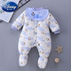Disney (DISNEY) baby robe with feet covered, thickened quilted autumn and winter with feet, openable one-piece clothes for male and female babies, newborns and toddlers, yellow GUY feet covered, extra thick, size 80 recommended 16-20 Jin Jin equals 0.5 kg