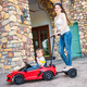 COSCO JUVENI LE children's electric car Lamborghini parent-child car four-wheeled, can stand, adults can sit on it remotely, give baby a birthday gift, white, super power + parent-child interactive pedal