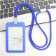 Modische Runde Seil Lanyard Tag Mitarbeiter Kartenbuskarte Arbeitskarte Campuskarte Campus Karte Student Bus C5 Weiße horizontale Version + 9734 Blaues Round Seil