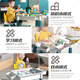 Children's toy building blocks DIY large particle multi-function assembly building block table for boys and girls Children's Day gifts 3-6 years old [super large table] 2 chairs + 719DIY + storage height