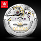 
OLEVS Swiss certified brand watch men's mechanical watch luminous waterproof fully automatic men's watch business high-end watch men's OLEVS-6630-steel belt white