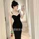 Tender dress for women party evening dress for women high-end small French little black skirt new fashionable pure desire sexy skirt black [high quality] M [recommended 95-105 Jin [Jin equals about 0.5 kg]]