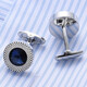 GLO-STORY cufflinks for men men's business formal shirt cufflinks cuff buttons French shirt cufflinks gift box MXK114041 blue satellite stone