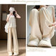 Ady Glenna apricot wide-leg pants for women 2025 new summer thin high waist droop casual lazy style Yamamoto pants temperament black [model 15916cm] regular S [8090Jin [Jin equals 0.5 kg]]