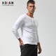 Renew Faden Cotton Henry Shirt Herren Langsamtes T-Shirt Herrenfarbe Amerikaner Retro Casual Fitness enge Schlanke Basishemd Männer Black XL Code 132-142jin [Jin gleich 0,5 kg] links und rechts schlanker Fit Style