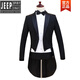 Jeep (JEEP) light luxury tuxedo dress suit groomsmen outfit male host costume magician stage performance tuxedo for men black tuxedo + pants + girdle + bow tie M Height 170 Weight 120 Jin Jin is equal to about 0.5 kg