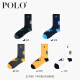 Polo潮牌袜子男高筒纯色棉袜中厚秋冬季高筒长袜高筒运动潮ins高帮男袜子篮球袜学生袜6198 【黑色1宝蓝1深灰1】 均码 建议40-44脚