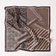 Hangsi Road Silk Scarf Men's Printed Silk Square Scarf Pocket Scarf Men's Suit Matching Scarf Men's Scarf Four-Grid Puzzle Brown Color