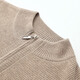 Comon Boca 2024 autumn and winter new solid color zipper wool cardigan jacket men's half turtleneck knitted top earth camel 2XL