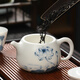 MULTIPOTENT mutton fat jade hand-painted lotus Kung Fu tea set teapot single pot gift box Dehua white porcelain YQ0237 gift