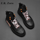 Z.R.Zoro luxury Martin boots men's 2025 autumn and winter new British style versatile work boots trendy high top short boots black 38