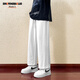 Dingfengbaoluo Casual Hosen Herren Frühling und Sommer Lose Sport im Freien Trendy Brand Weitbein schwerer, gerade lange Hosen 9066 Weiß M.