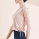 Keep quick-drying loose nude yoga suit vest for women wearing fitness clothes summer short-sleeved 12417 milk tea powder L