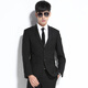 Yhv suit suit men's slim fit youth interview suit business formal wear solid color college student best man wedding adult ceremony 1611 black two buckle XL (175) recommended 120-135Jin Jin equals 0.5 kg