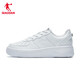 Jordan women's shoes, leather sports shoes, leather face casual trends, versatile Air Force No. 1 thick sole height-enhancing white shoes